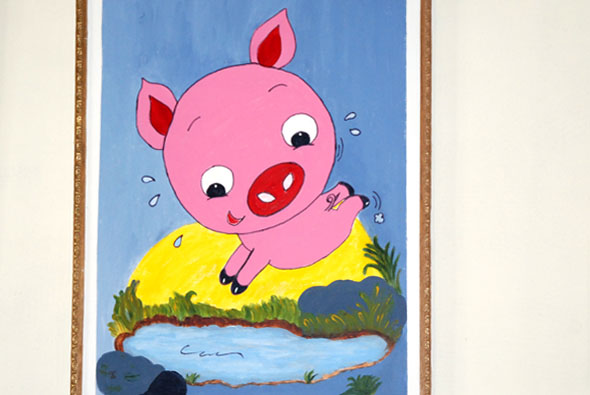 Pig art à l'atelier libre de peinture de Condé en Brie dans le sud de l'Aisne