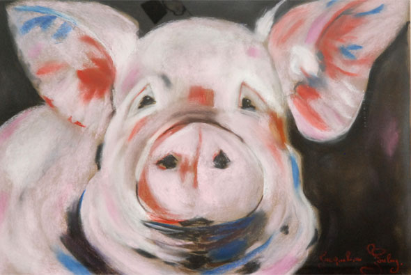 Pig art à l'atelier libre de peinture de Condé en Brie dans le sud de l'Aisne Pig art à l'atelier libre de peinture de Condé en Brie dans le sud de l'Aisne
